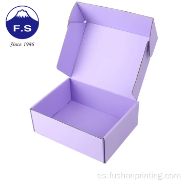 Impresión de cajas Embalaje de cuidado de la piel Cutom Purple Mailer Cajas